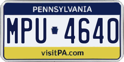PA license plate MPU4640