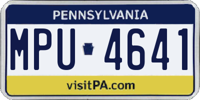 PA license plate MPU4641