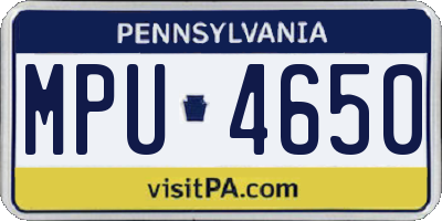 PA license plate MPU4650