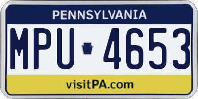 PA license plate MPU4653