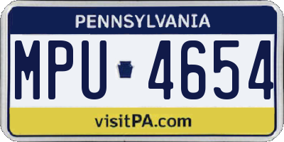 PA license plate MPU4654