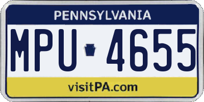 PA license plate MPU4655