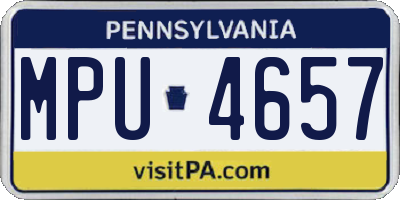 PA license plate MPU4657