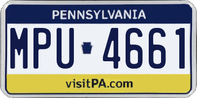 PA license plate MPU4661