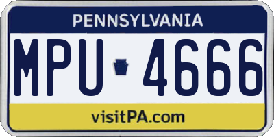 PA license plate MPU4666