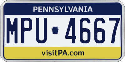 PA license plate MPU4667
