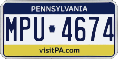 PA license plate MPU4674
