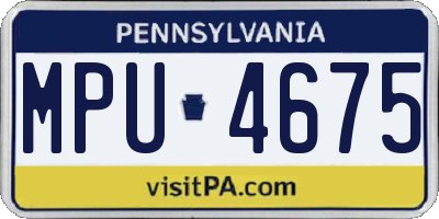 PA license plate MPU4675