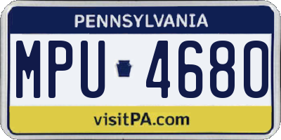 PA license plate MPU4680