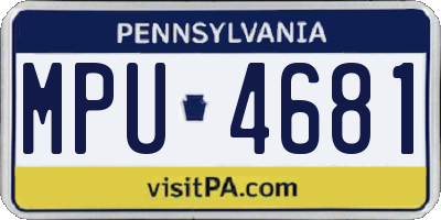 PA license plate MPU4681