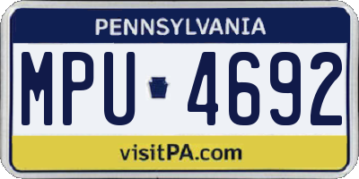 PA license plate MPU4692