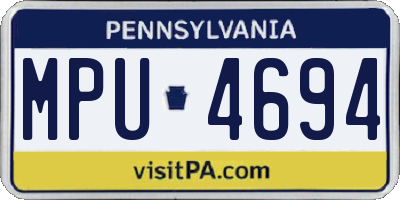 PA license plate MPU4694