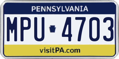PA license plate MPU4703