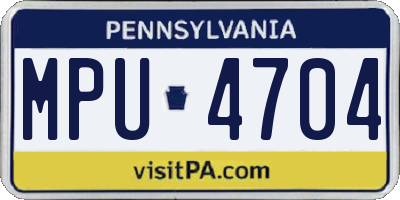 PA license plate MPU4704