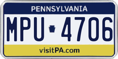 PA license plate MPU4706