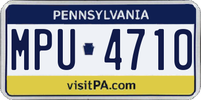 PA license plate MPU4710