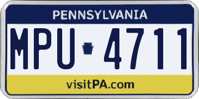 PA license plate MPU4711