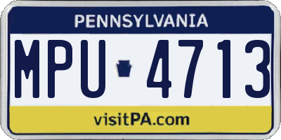 PA license plate MPU4713
