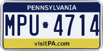 PA license plate MPU4714