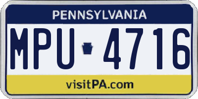 PA license plate MPU4716