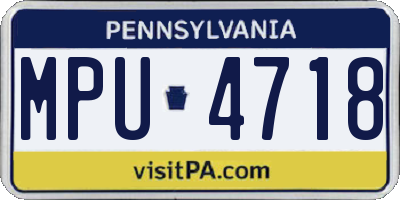 PA license plate MPU4718