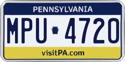 PA license plate MPU4720