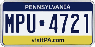 PA license plate MPU4721