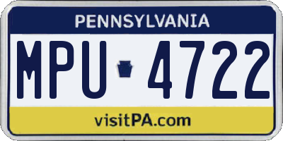 PA license plate MPU4722