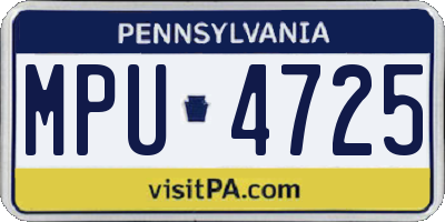 PA license plate MPU4725