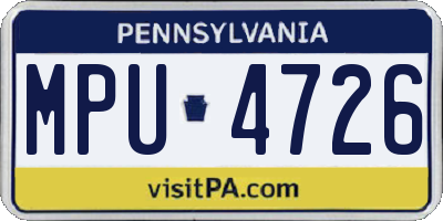 PA license plate MPU4726