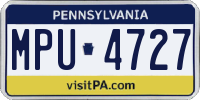 PA license plate MPU4727