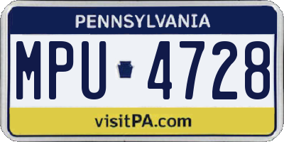 PA license plate MPU4728