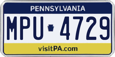 PA license plate MPU4729