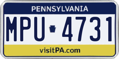 PA license plate MPU4731