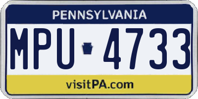 PA license plate MPU4733