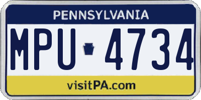 PA license plate MPU4734