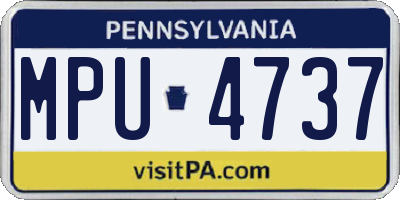 PA license plate MPU4737