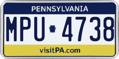 PA license plate MPU4738
