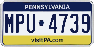 PA license plate MPU4739