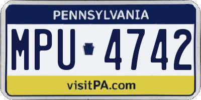 PA license plate MPU4742
