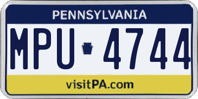 PA license plate MPU4744
