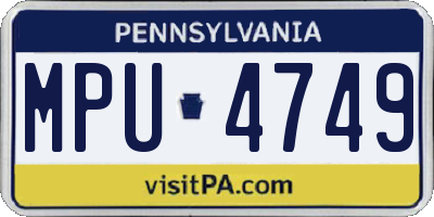 PA license plate MPU4749