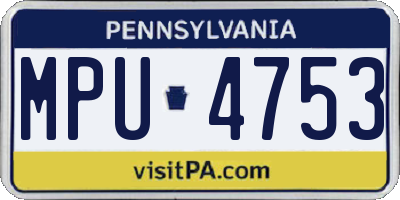 PA license plate MPU4753