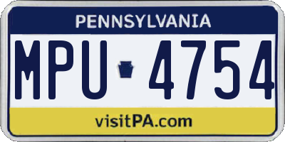 PA license plate MPU4754
