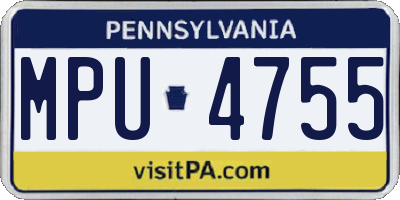 PA license plate MPU4755