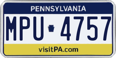 PA license plate MPU4757