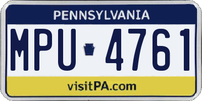 PA license plate MPU4761