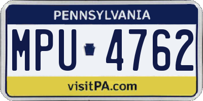 PA license plate MPU4762