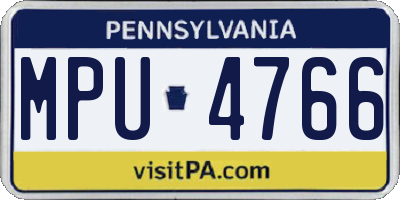 PA license plate MPU4766