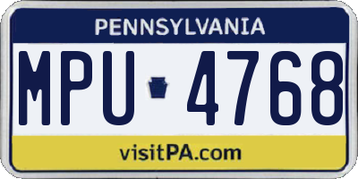 PA license plate MPU4768